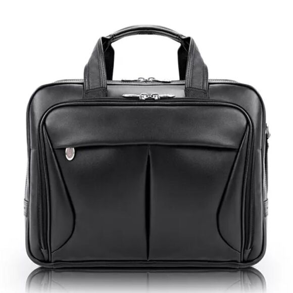 McKLEIN Pearson Leather 17 in.Exp Double compartment Laptop Briefcase bag $480 - Picture 1 of 16